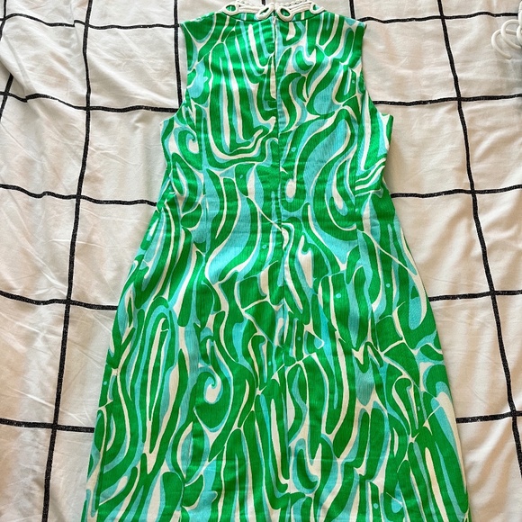 Lily Pulitzer Women’s Alexa Stretch Blue and Green Shift Dress Size 0 - Picture 4 of 10
